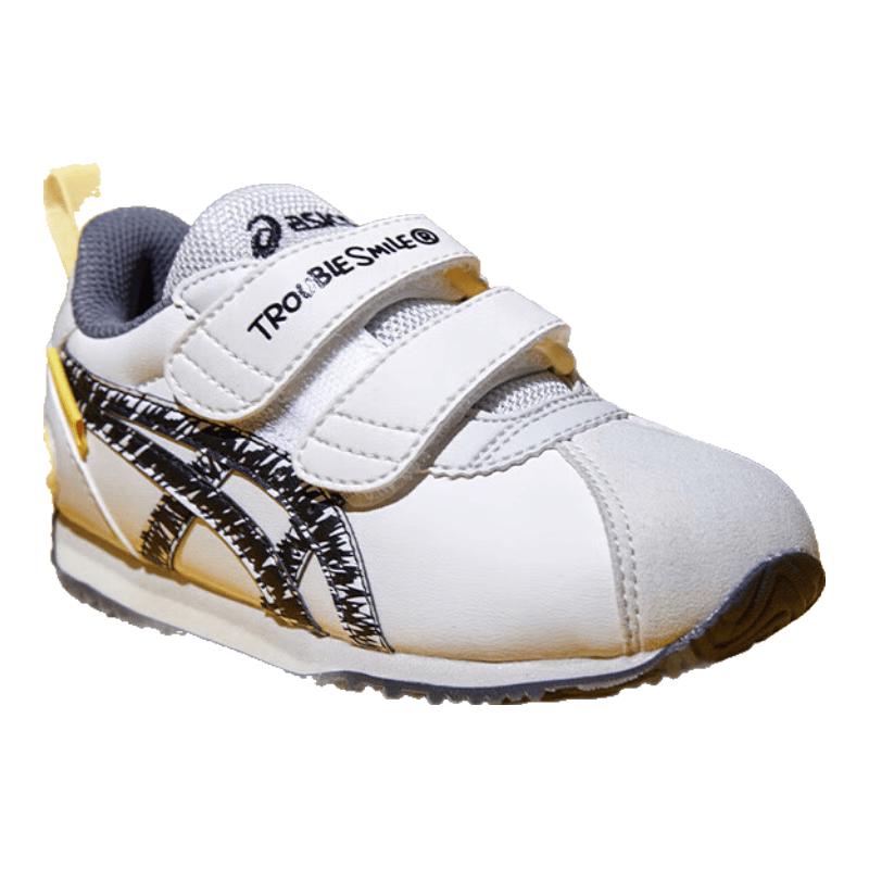 ASICS Kids  Classic Breathable White Hook-and-Loop Shoes 25.5