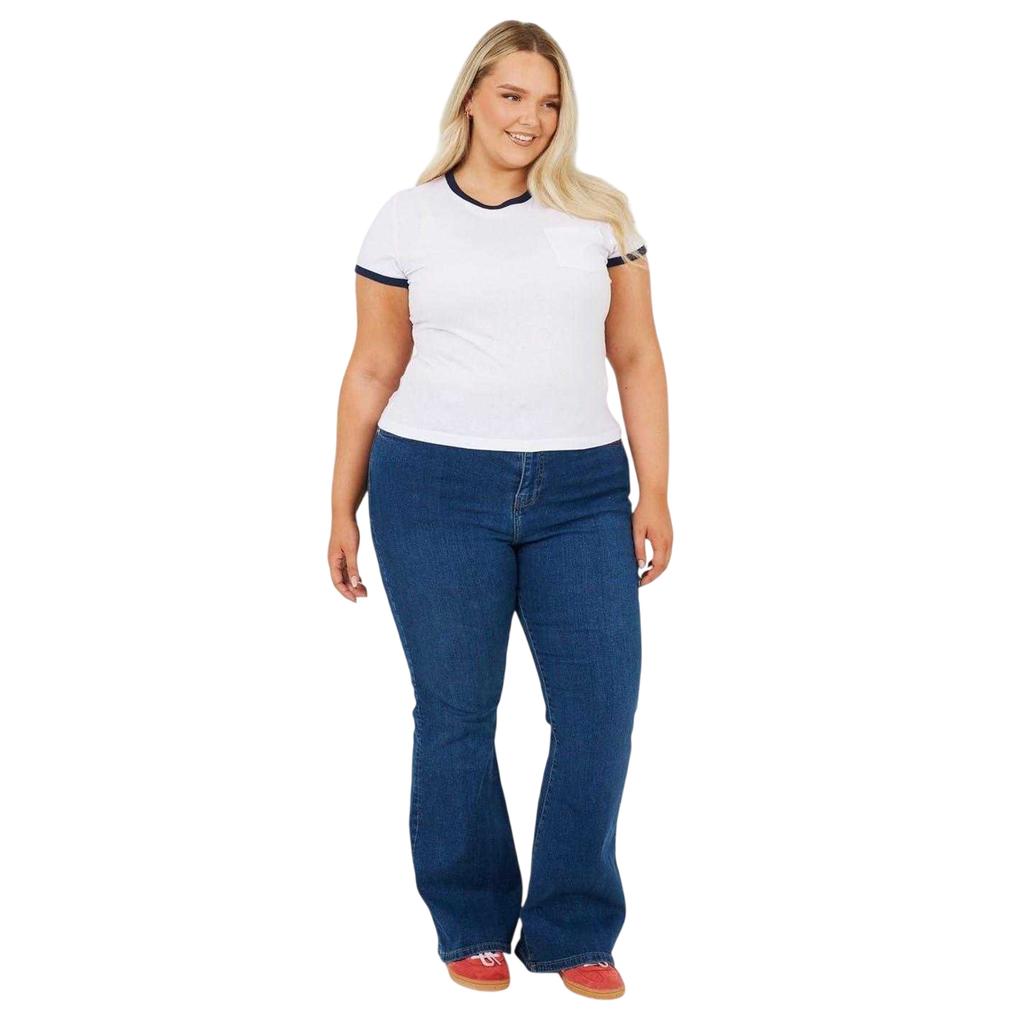 BRAVE SOUL Womens/Ladies Contrast Detail Plus T-Shirt