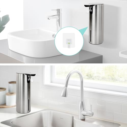 LAOPAO Semi-Automatic Touch-Operated Liquid Soap Dispenser, Stainless Steel, Wall-Mounted, Adjustable Flow Rate, Compatible with Dishwashing Detergent