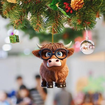Cartoon Cow Car Pendant Fine Texture Exquisite Workmanship Cute Christmas Tree Ornament Home Decoration