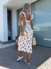 2025 Summer Elegant French Floral Slit Midi Dress
