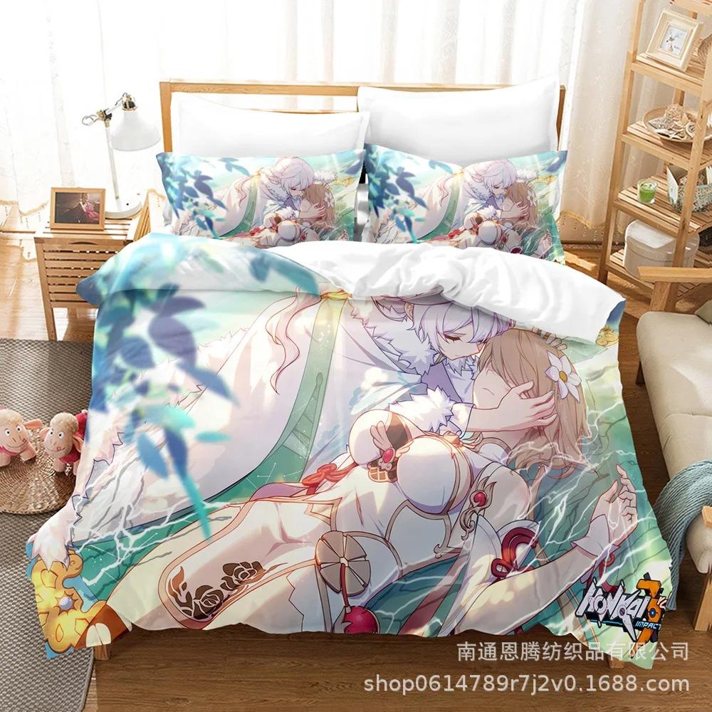 2014 Honkai Impact 3 Sängkläder Set Enkel Twin Full Queen King Size Kawaii Flicka Sängset Tonåring Sovrum Påslakanset 3D-tryck