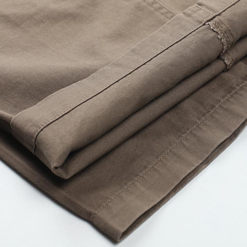 Men's Summer High-Waist Pure Cotton Loose Shorts - Double Pleated, Mid-Length Casual Wear for Middle-Aged and Elderly.