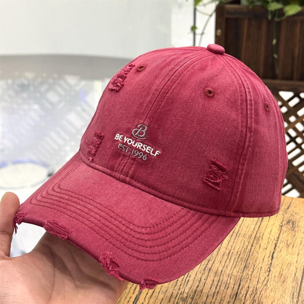 Fashion Hat Couple Korean Version Letter Embroidery Yellow Baseball Cap Women's Spring and Summer Simple Versatile Face Small Soft Top Cap