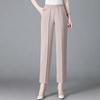 Modische elastische Skinny-Hosen aus Kunstseide mit elastischem Bund für Frauen mittleren Alters und ältere Frauen - Frühling/Sommer, verkürzter Stil