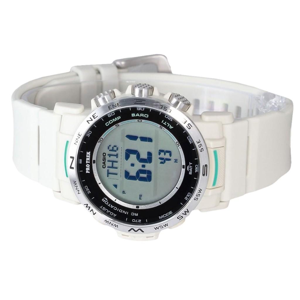 Casio ProTrek Climber Line Digital White Bio Based Resin Strap Tough Solar PRW-35-7 100M Men's Watch
