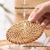 Vietnamese Rattan Tea Coaster Set: Autumn-Inspired Insulating Mats for Tea Ceremony and Kung Fu Tea Set Accessories