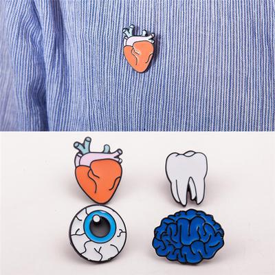 Creative Brain Eye Teeth Heart Cartoon Human Organs Corsage Brooch Pins Gifts Garment Accessory