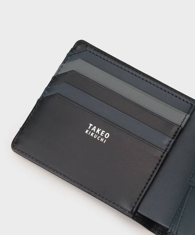 Takeo Kikuchi Embossed Leather Bifold Wallet Black 00 Men's Color-Scheme G8701292, (619) (FREE)