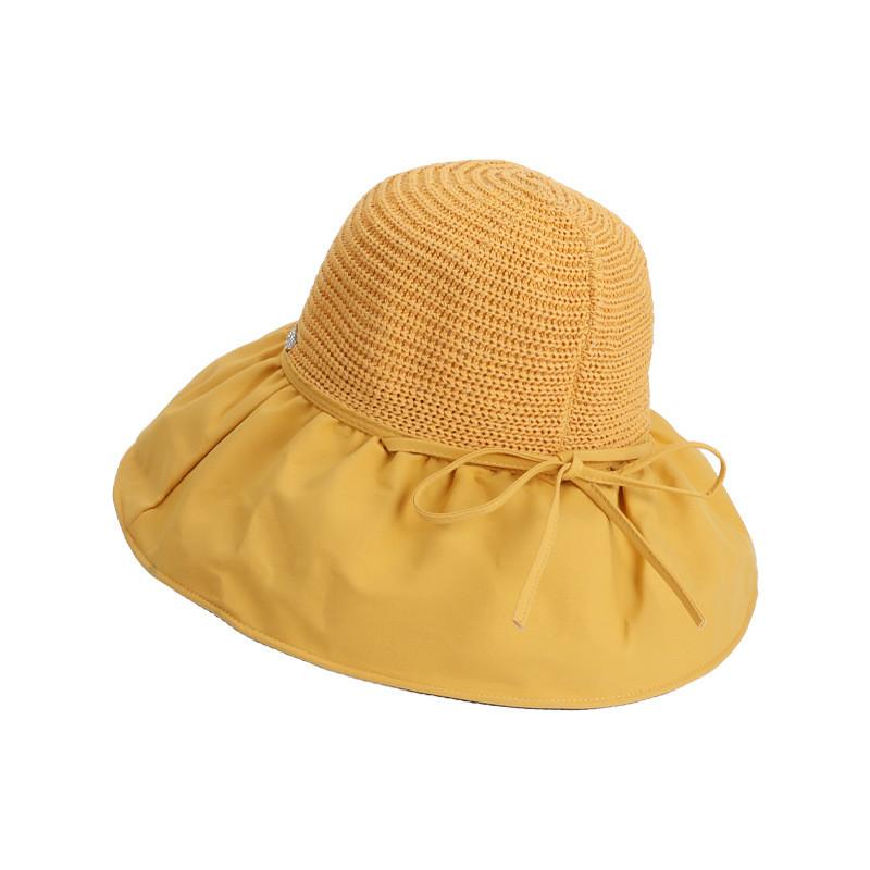 

Stylish Sun Hat With Big Brim And Uv Blocking Fabric For Beach Outdoor Sun Protection жовтий