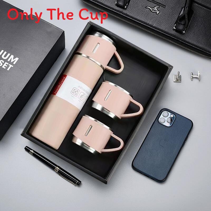 Vacuum Stainless Steel Insulated Cup Set With Three Lids For Home Office And Gift Giving