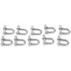 10Pcs M5 Straight D Shackle Stainless Steel D Type Rigging Chain Shackle Hook Sling Screw