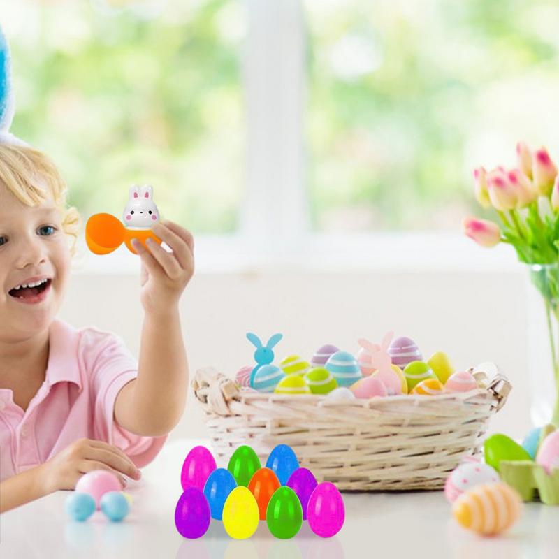 124 Pieces Slow Rebound Squeeze Animal Fidget Toys Prefilled Easter Eggs Bright Soft Prefilled Squishy Small Animal Toys