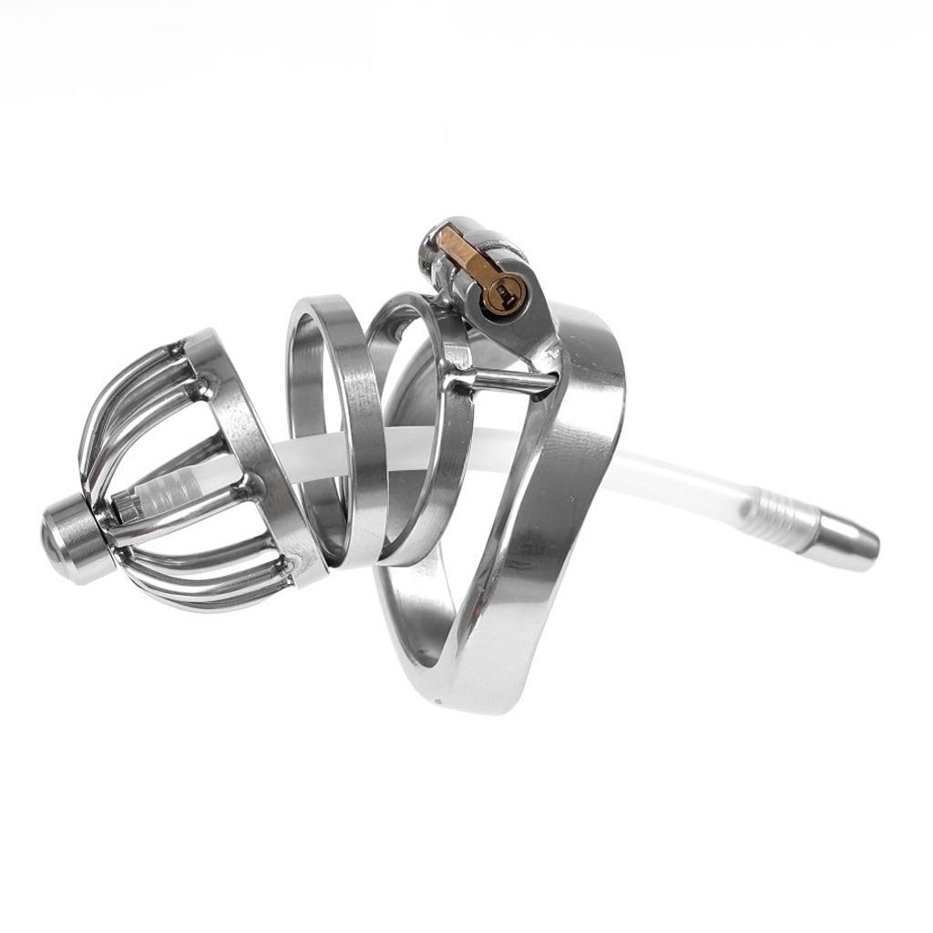 Penis Lock  Stainless Steel Chastity Cage With Tube Dick Lock Metal Chastity Device Penis Cage Bdsm Sex Toys for Men Juguetes Se