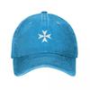 CROSS MALTA Cruz Maltesa Amalfi Cruz Maltesa Caballeros Hospitalarios BLANCO sobre NEGRO Gorra de Béisbol Sombrero de Lujo Unisex Mujeres