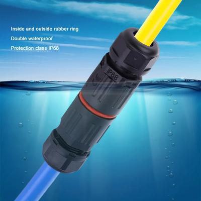 10PCS 0.5mm²~2.0mm² IP68 Waterproof Connector 3Pin Straight Cable Electrical Wire Connector Outdoor Plug Socket Wire Connection