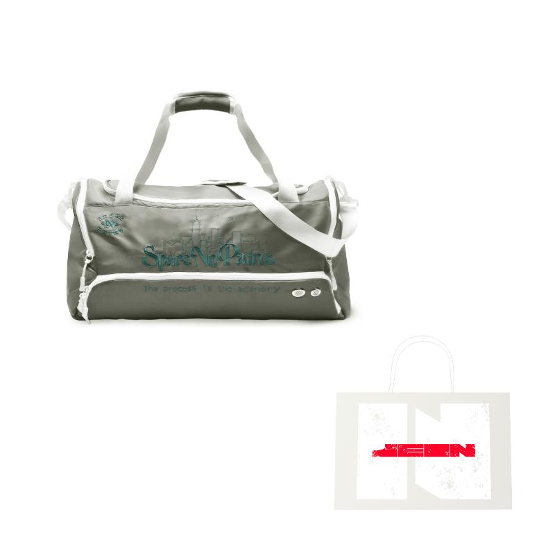 Spare No Pains Polyester Gym Bag Large Unisex White s2001X