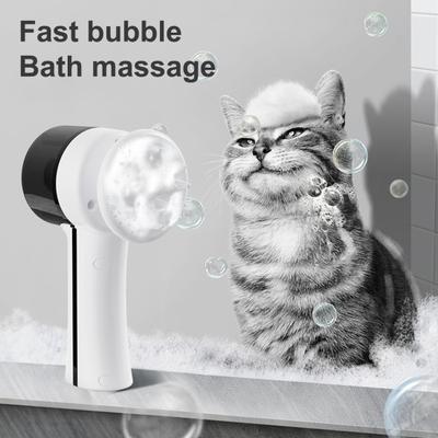 Dog Bath Brush Automatic Pet Shampoo Brush Bubble Maker Pet Washing Shower Brush for Short And Long Haired Pet Bathing