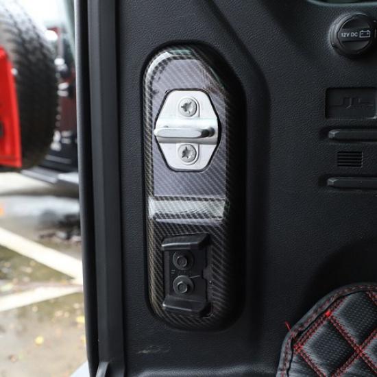 Carbon Fiber Tailgate Trunk Lock Panel Decor Cover for Jeep Wrangler JL JLU 18+