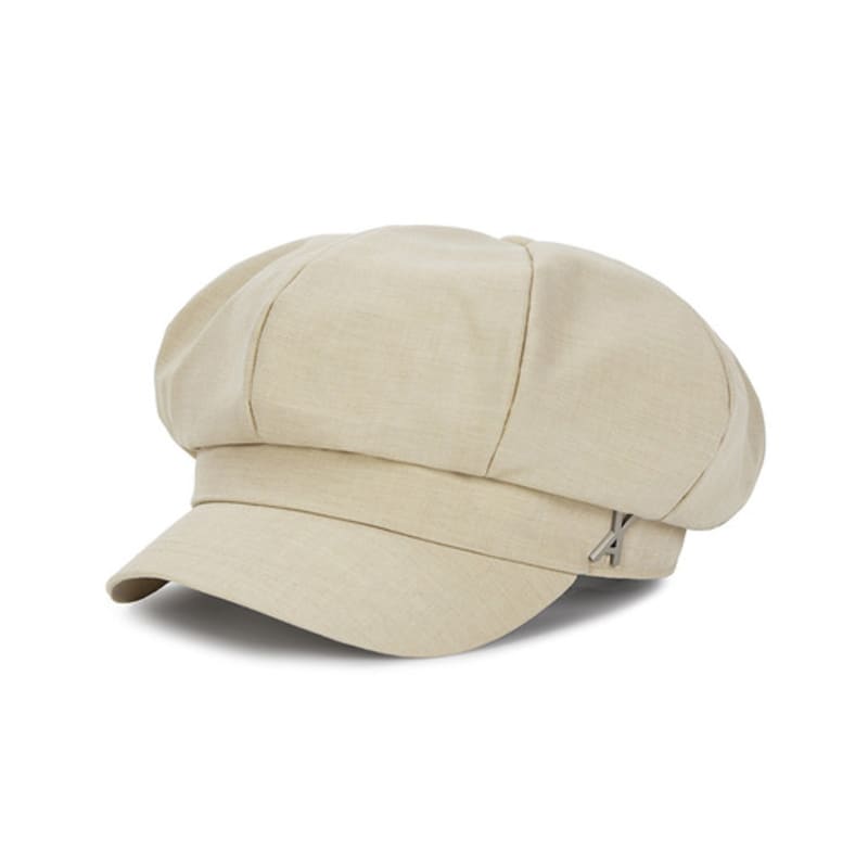 VARZAR VA Studded Newsboy Cap Beige
