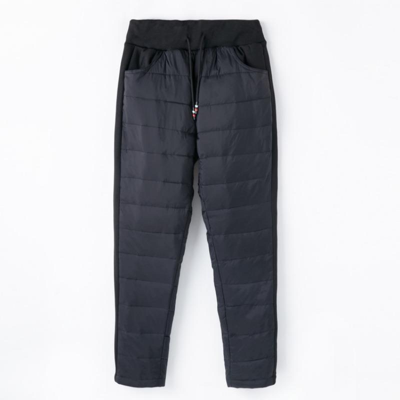 

Elderly down cotton pants female grandma high waist thickened winter casual pants middle-aged mother winter thermal leggings 4XL (recommended 150-82.5 kg) чёрный