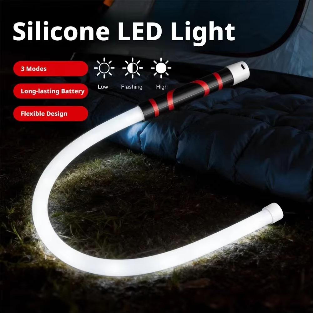 73cm LED Flashlight Stick Flexible Silicone LED Strip Light Professional Car Work Light 3 Brightness Modes Bendable Light Stick for Car Repair