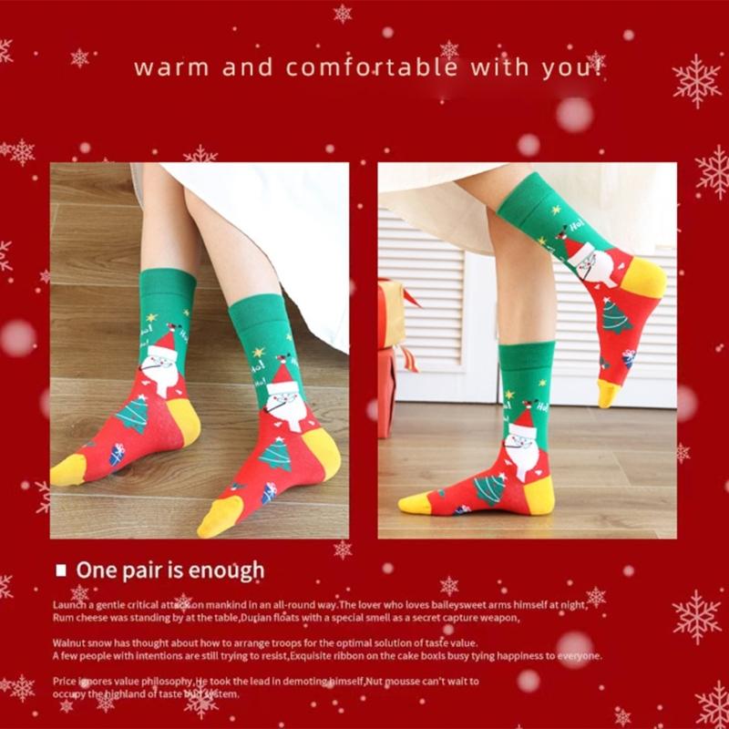 Christmas Crew Socks Funny Novelty Ankle Socks Cartoon Christmas Socks Casual Booties Socks Calf Socks for Women Men