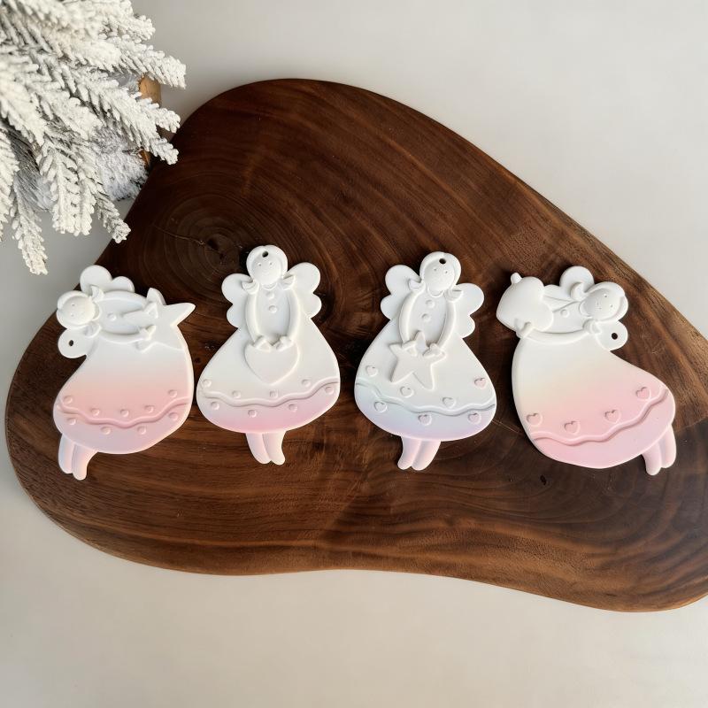 [HF][HS]1pz Ornamento da Appendere per Albero di Natale Stampo in Gesso Cemento Resina Fai da Te Angelo Amore Ragazza Stampo in Silicone Forniture per Artigianato Ragazza
