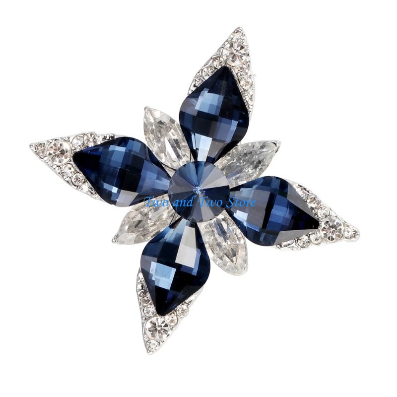 HX6F Shimmering Eight Pointed Star Flower Accessory Premium Crystal Embellishment For Special Occasions