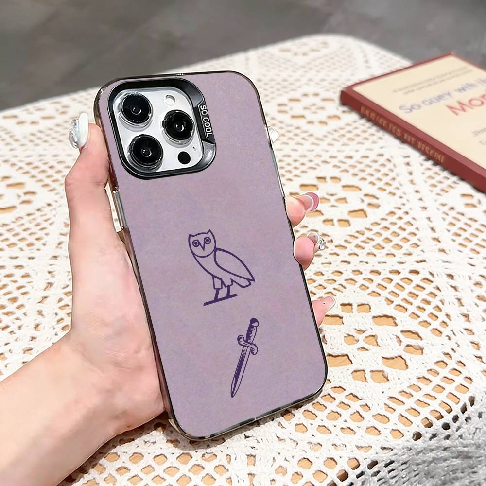 D-Drake OvO OWL Phone Case For iPhone 17,16,15,14,13,12,11 Plus,Pro Max,XS,Colored silver phone case