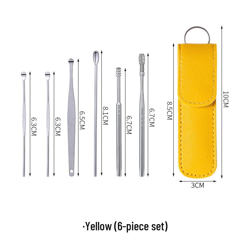Stainless Steel Japanese Spiral Earwax Removal Tool Set for Adults