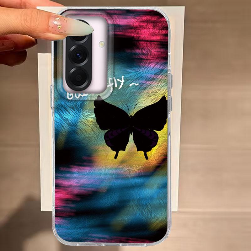 

Чехол для Samsung Galaxy A56 A36 A16 A25 A35 A26 S25 S24 Plus Ultra FE Чехол для телефона Зеленый Градиент Бабочки Для Samsung A55 Сумки Samsung S21 FE белый