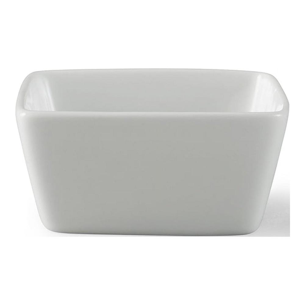 4 Pack White Porcelain Square Dipped Bowls Microwave Oven Dishwasher Safe Versatile Nesting Bowls Kitchen Serving Dish