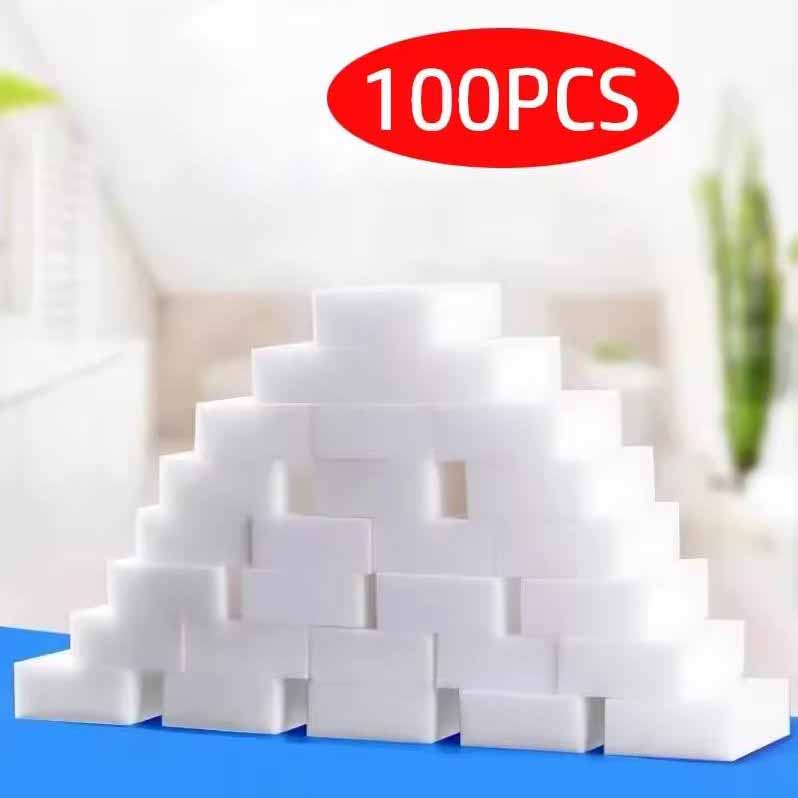 20/50/100pcs Magic Reusable Leather Shoes Stainless Steel Ceramic Wall Surface Marker Pen Oil Stain Cleaning Sponge Household Cleaning Tools