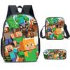 Student Schoolbag Cartoon Backpack Set 3D Digital Printing Backpack