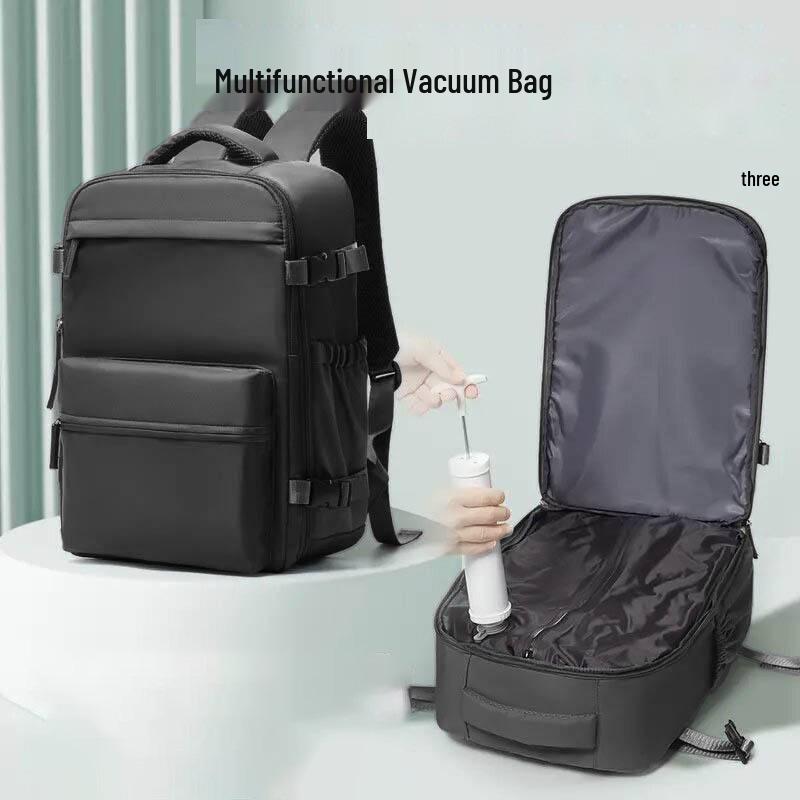 Versatile Unisex Large Capacity Laptop Backpack with Multi-Layer Storage & Compressible Vacuum Bag