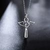 Fashion Brand 925 Sterling Silver Necklace for Women Luxury Wedding Jewelry Angel Crystal Cross Pendants Chain Neckalce