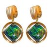 Vintage Green Geometric Rhombus Round Earrings Women Fashion Rhinestone Stud Earrings For Party Wedding Jewelry Accessories