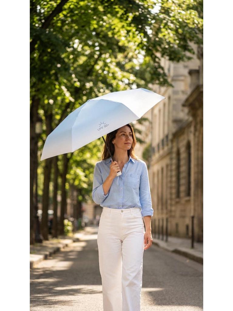 Compact Six-Fold Sun & Rain Umbrella with UV Protection for Women