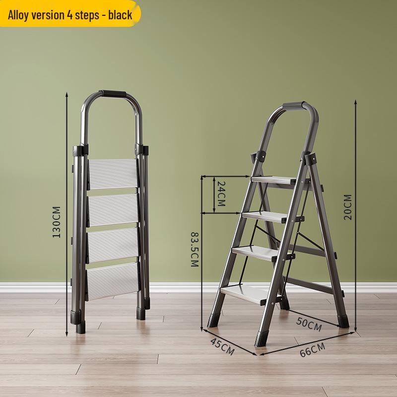 Multifunctional Carbon Steel Folding A-Frame Ladder for Indoor Use