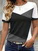 Women's Stylish Geometric Graphic T-Shirt Crew Neck Short Sleeve Casual Regular Tops Classic Fashion Daily Wear Spring Summer