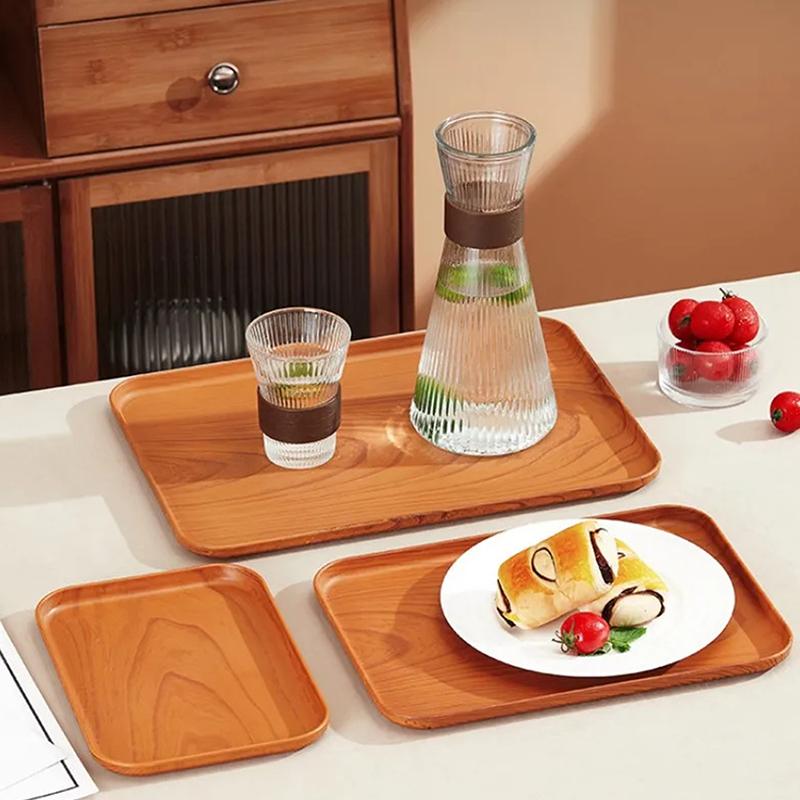 Plastic Tableware Fruit Household Buffet Plate Decorative Candy Trays Rectangular Dessert Dinner Plate For Home Supplies