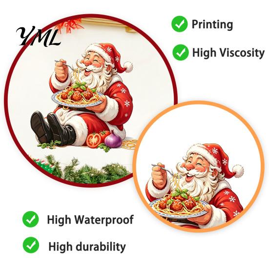Easy to Apply Wall Murals Santa Claus Sticker, Waterproof PVC Decal, Removable Decorative Christmas Decor Festive Art for Glass Windows And