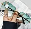 Frameless Cut Edge Sunglasses New Summer Sun Visors Women's Transparent Multi-color Lenses UV400 Women Sunglasses