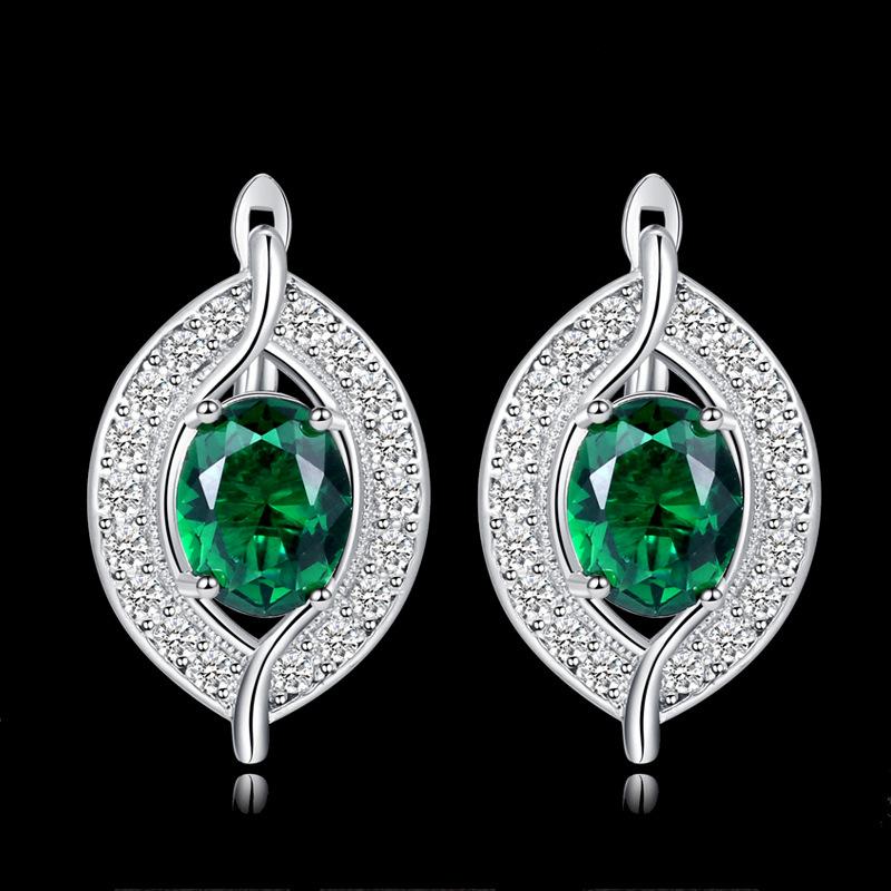 

Экспорт Ювелирных Изделий, Высококлассные Атмосферные Серьги, Блестящие Циркониевые Свадебные Серьги для Ужина, Разноцветные на Выбор зелёный