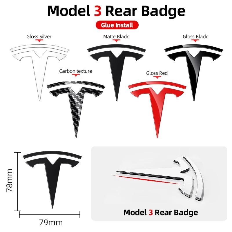 1 pièce ABS Emblème Capot Voiture Logo Capot Avant Badge Coffre Arrière Couvercle Volant Pour Tesla Modèle 3 Modèle Y Accessoires Auto