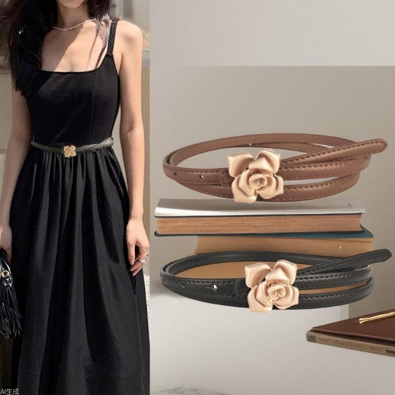 Design Niche Buckle Retro Skirt Coat Belt New Versatile Shirt Ins Small Belt Women