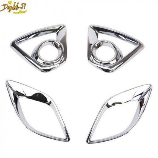 Chrome Front&Rear Fog Lamp Light Cover Trim Decor For Mazda CX-5 CX5 2013 2014
