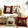 Christmas Digital Printed Christmas Tree Classic Red and Black Plaid Christmas Style Home Sofa Decoration Cushion Cushion
