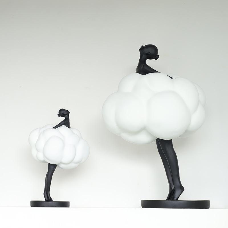 

Современная минималистичная белая фигурка облака для декора прихожей и ТВ-тумбы Small: 24*29*43cm чёрный